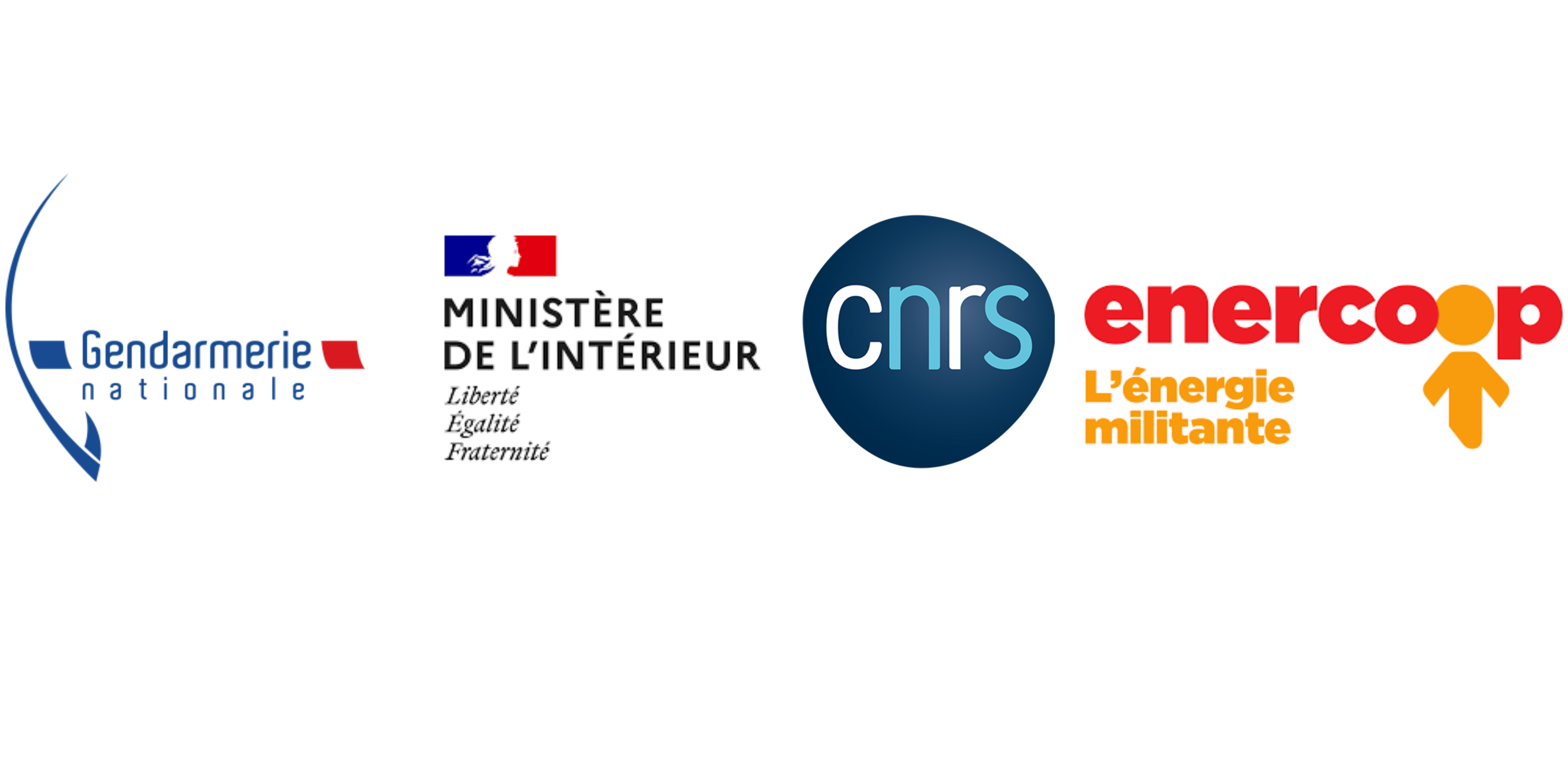 LOGOS Gendarmerie nationale, Minitère de l'intérieur, CNRS et Enercoop
